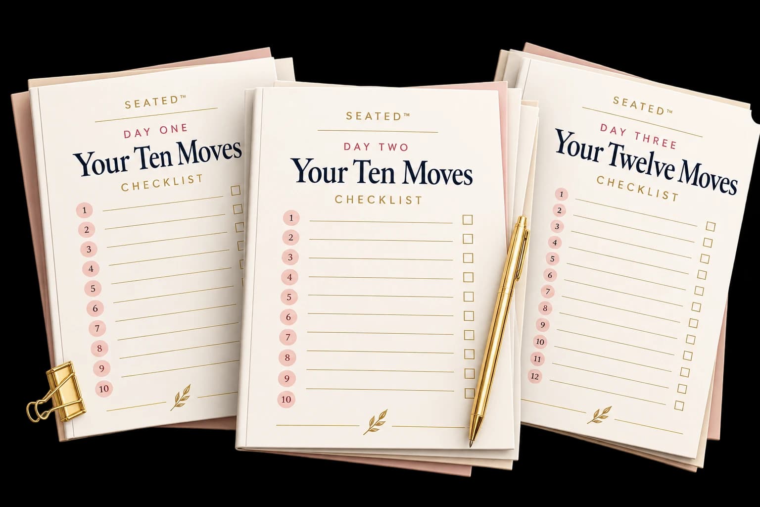 Daily Moves checklists for Days One, Two and Three